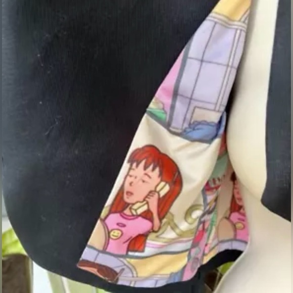 Size XXL………Black Moto Jacket with Pink Faux Fur & Printed Lining. New……Daria - Picture 7 of 11